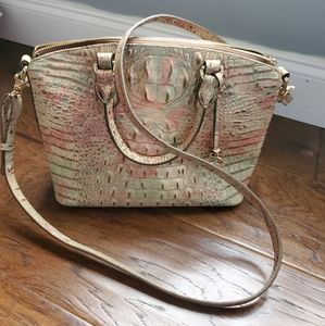 Brahmin Duxbury Satchel in Rare Light Watermelon Multicolor Leather